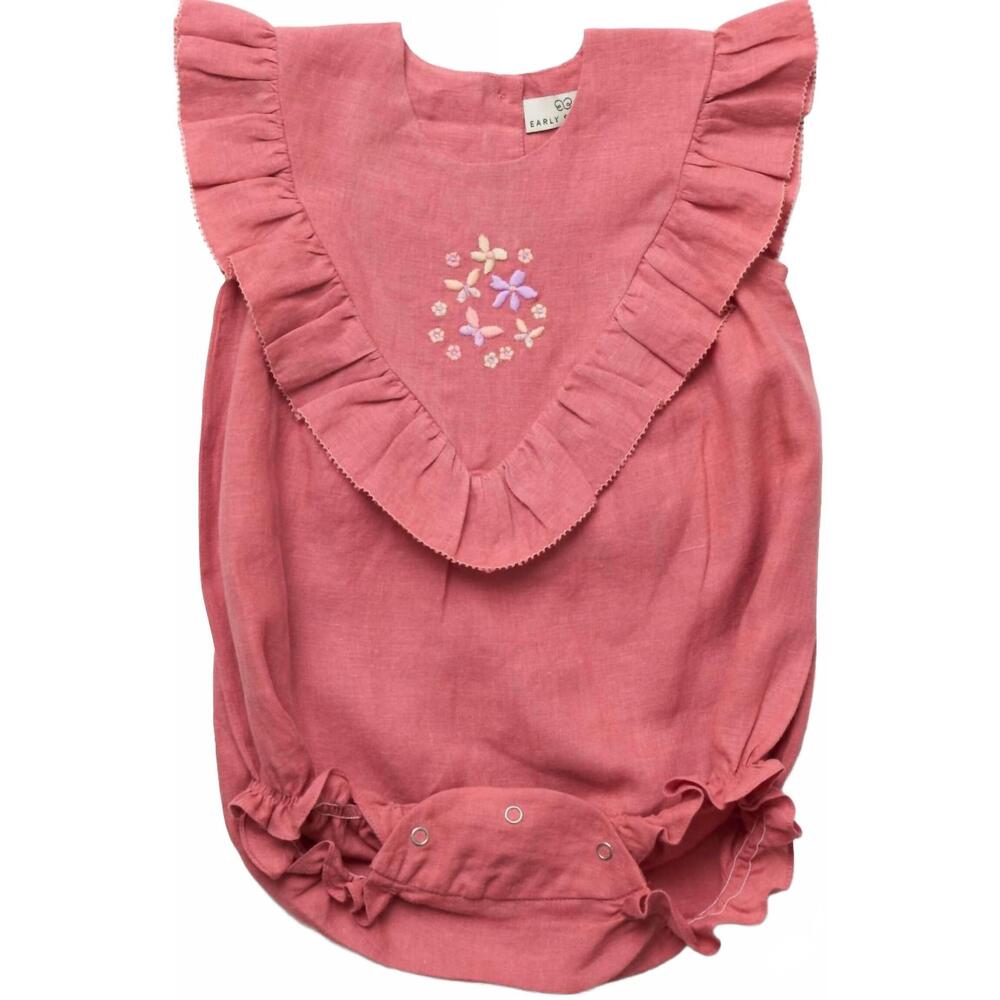 NEW EARLY SUNDAY baby girl's lucy bubble onesie in old rose